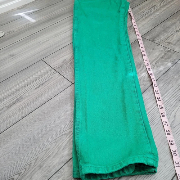 Vintage Wrangler Womens Acid Wash Green Jeans Size 5 High Rise Pockets 90s - Picture 8 of 9